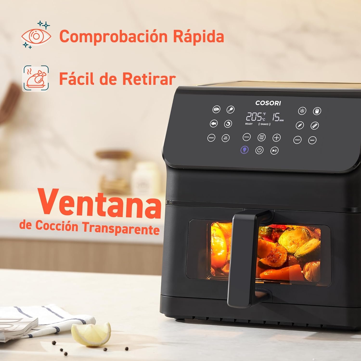 Cosori premium 2 chef  6.2L con ventana