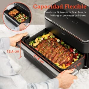 cosori freidora de aire dual blaze twinfry 10 litros 2